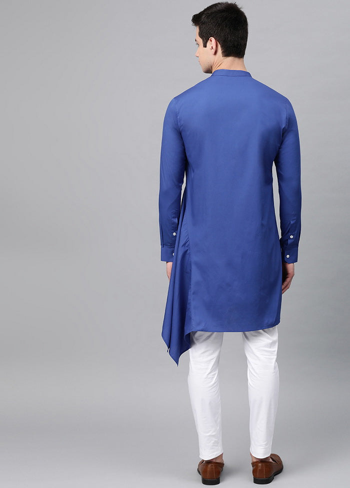 Blue Color Solid Cotton Kurta VDVSD0472 - Indian Silk House Agencies