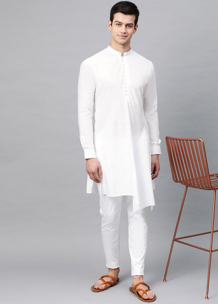 White Color Solid Cotton Kurta VDVSD0476 - Indian Silk House Agencies