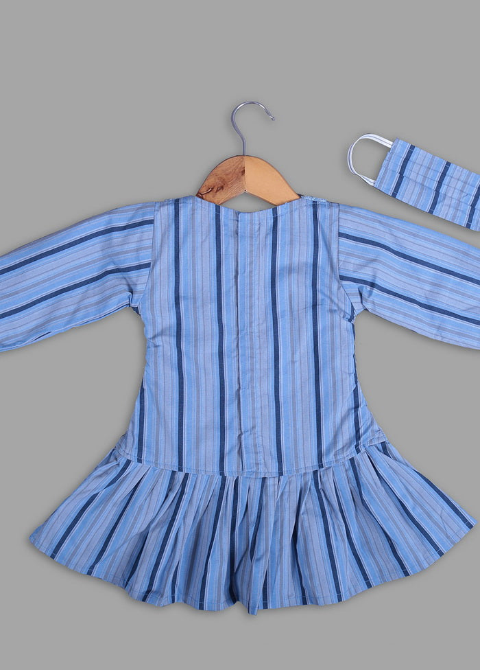 Blue Cotton A Line Frock for Girls - Indian Silk House Agencies