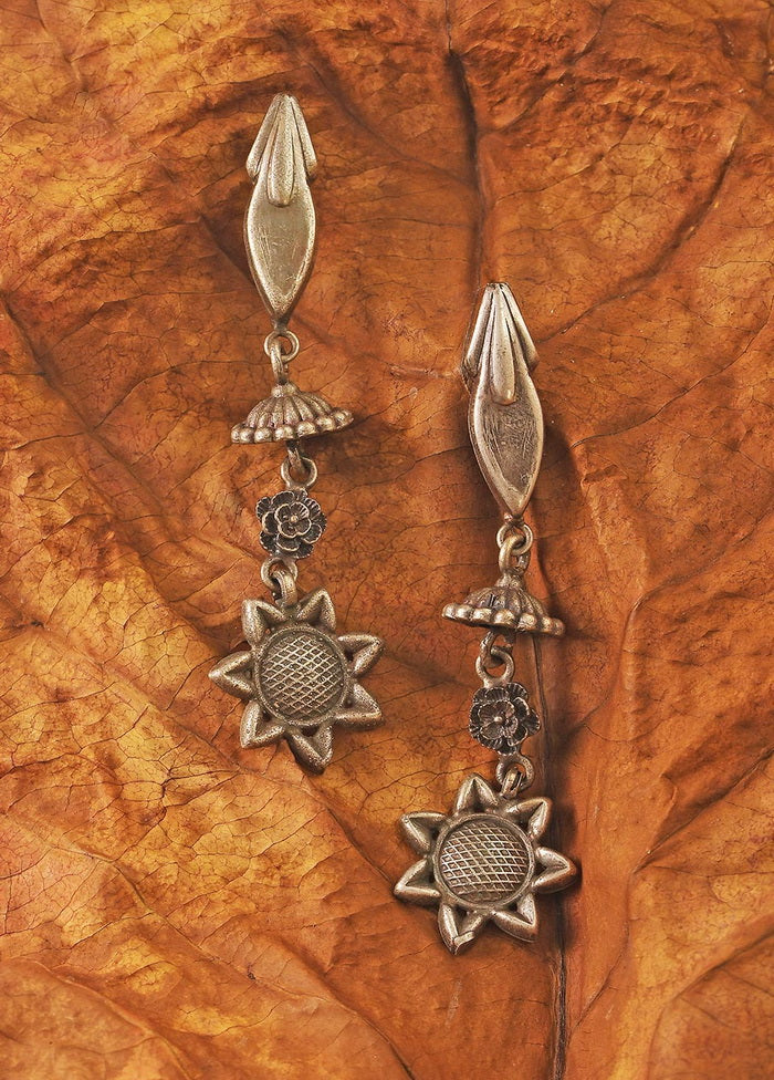 Handcrafted Handcrafted Brass Earrings in Silver - Indian Silk House Agencies