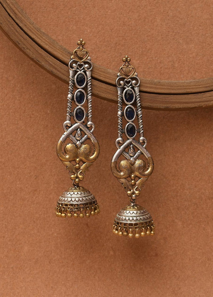Dual Tone Handcrafted Brass Jhumka - Indian Silk House Agencies