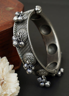 Ghungroo Pattern Silver Tone Brass Bangle - Indian Silk House Agencies