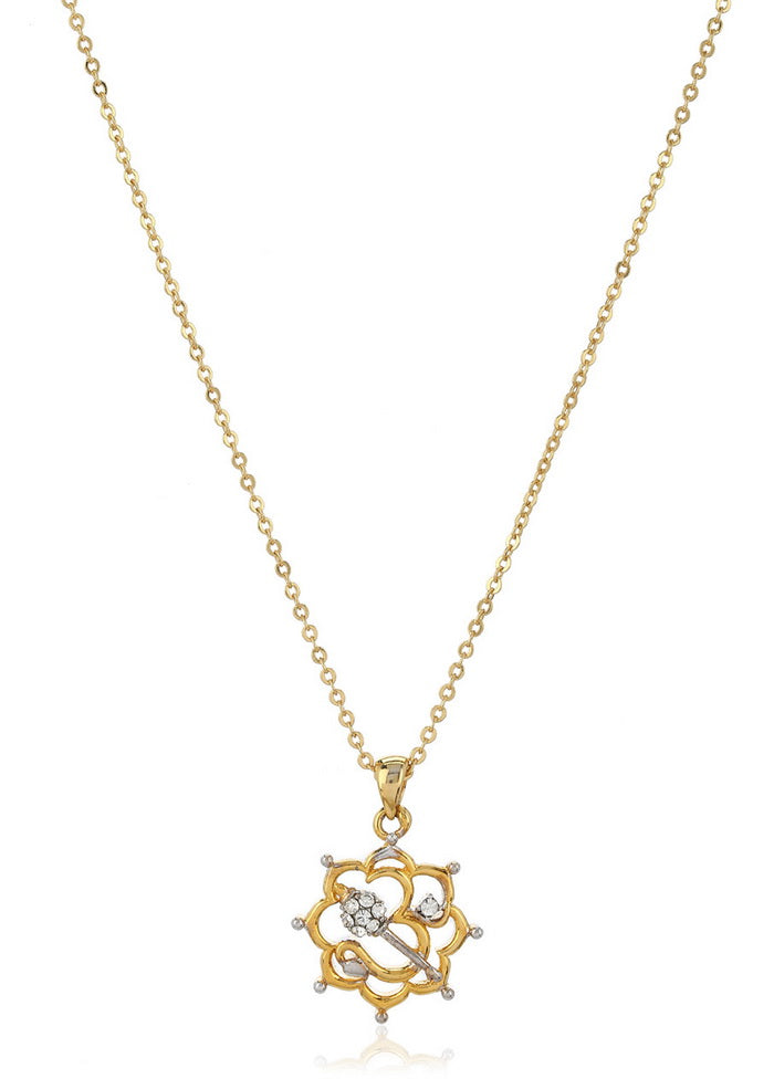 Estelle Gold And Silver Om God Pendant Locket with Chain - Indian Silk House Agencies