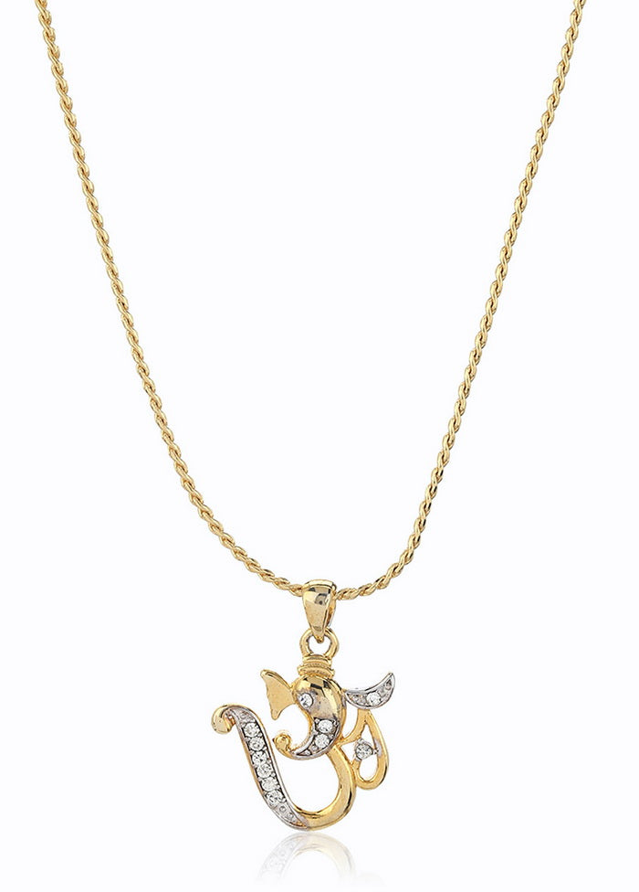Estelle Silver Plated Om and ganesh Pendant - Indian Silk House Agencies