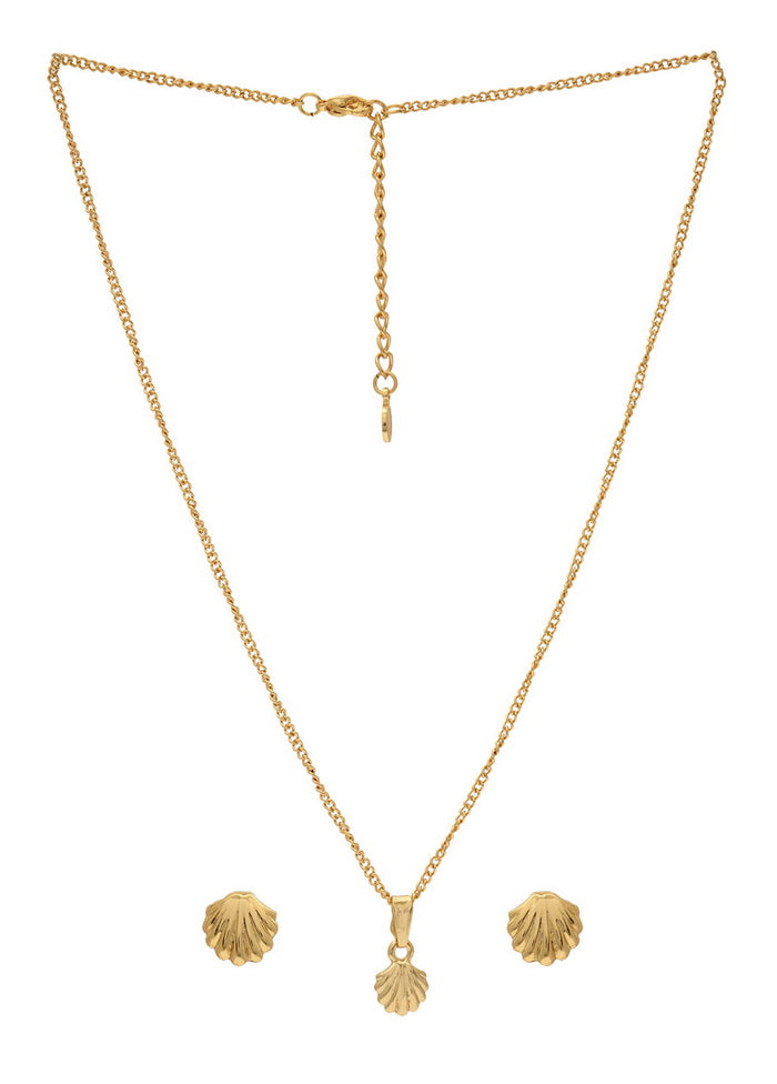 Estelle Modern Gold plated Atlantic bay shell Necklace - Indian Silk House Agencies