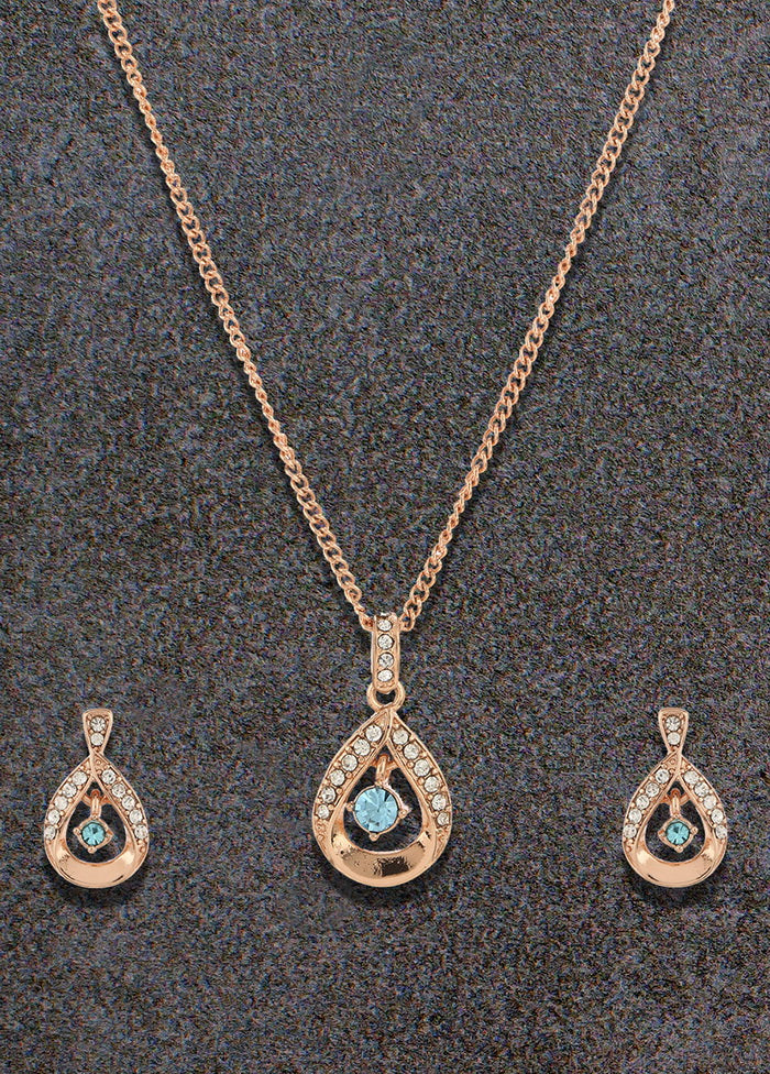 Estelle Rose Gold Pendant Chain Necklace For Girls And Women - Indian Silk House Agencies