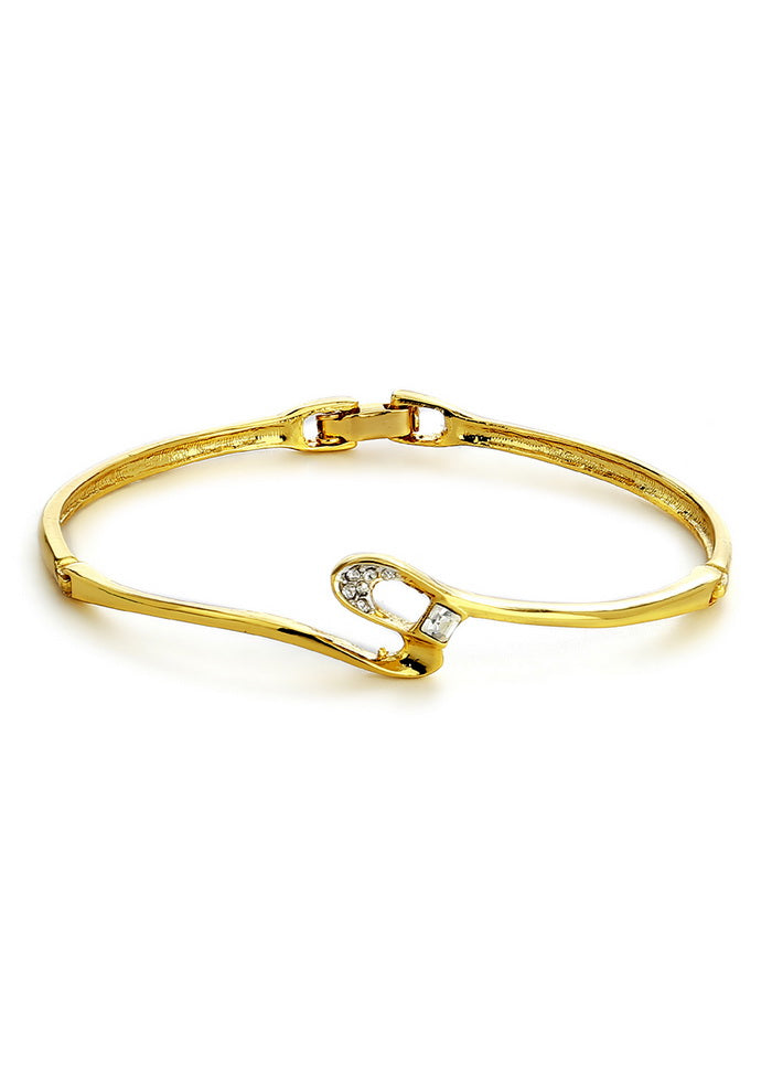 Estelle Gold Plated Crystal Stone Womens Bangle Bracelet - Indian Silk House Agencies