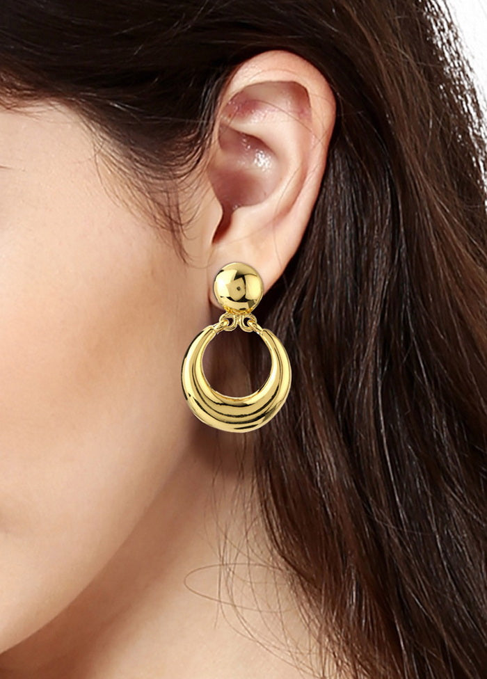 Estelle Gold Tone Plated Round Small Drop Earrings - Indian Silk House Agencies
