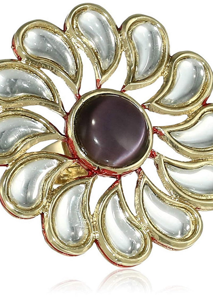 Estelle Designer polki Kundan ring for women - Indian Silk House Agencies
