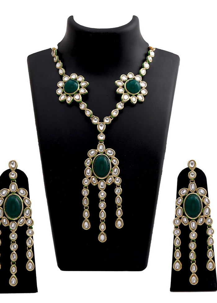 Estelle Traditional Gold tone Emerald Kundan Kali Necklace - Indian Silk House Agencies