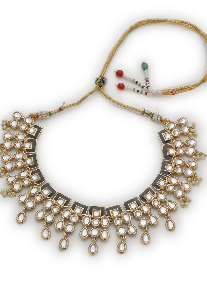 Estelle Gold Plated Kundan Polki Jewelry or Necklace Set - Indian Silk House Agencies