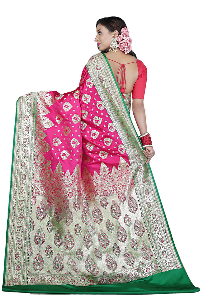 Rani Spun Silk Saree With Blouse Piece - Indian Silk House Agencies