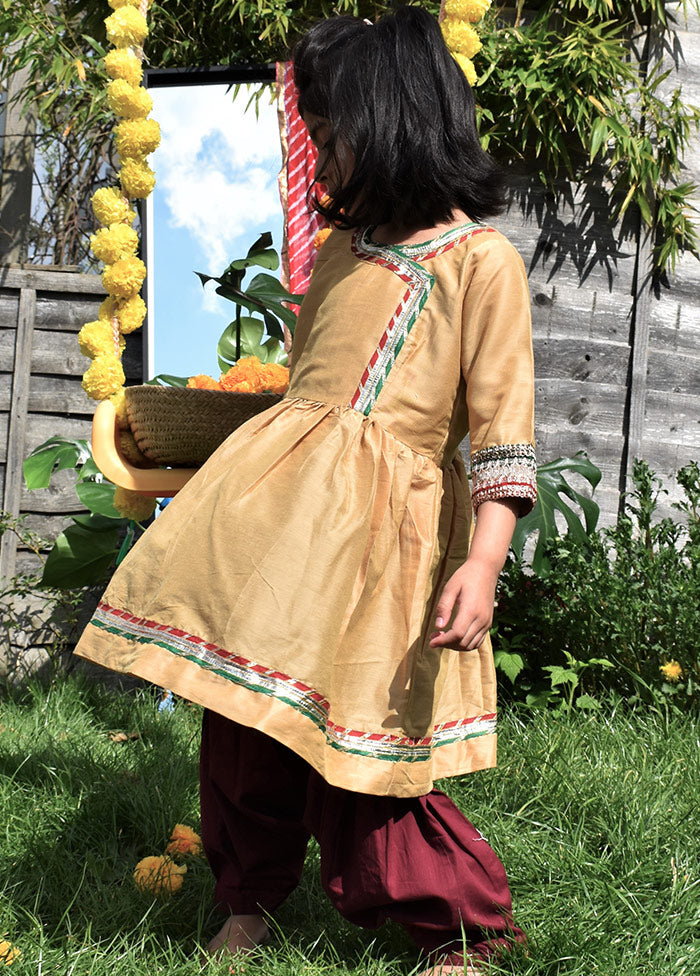 Beige Cotton Suit Set - Indian Silk House Agencies