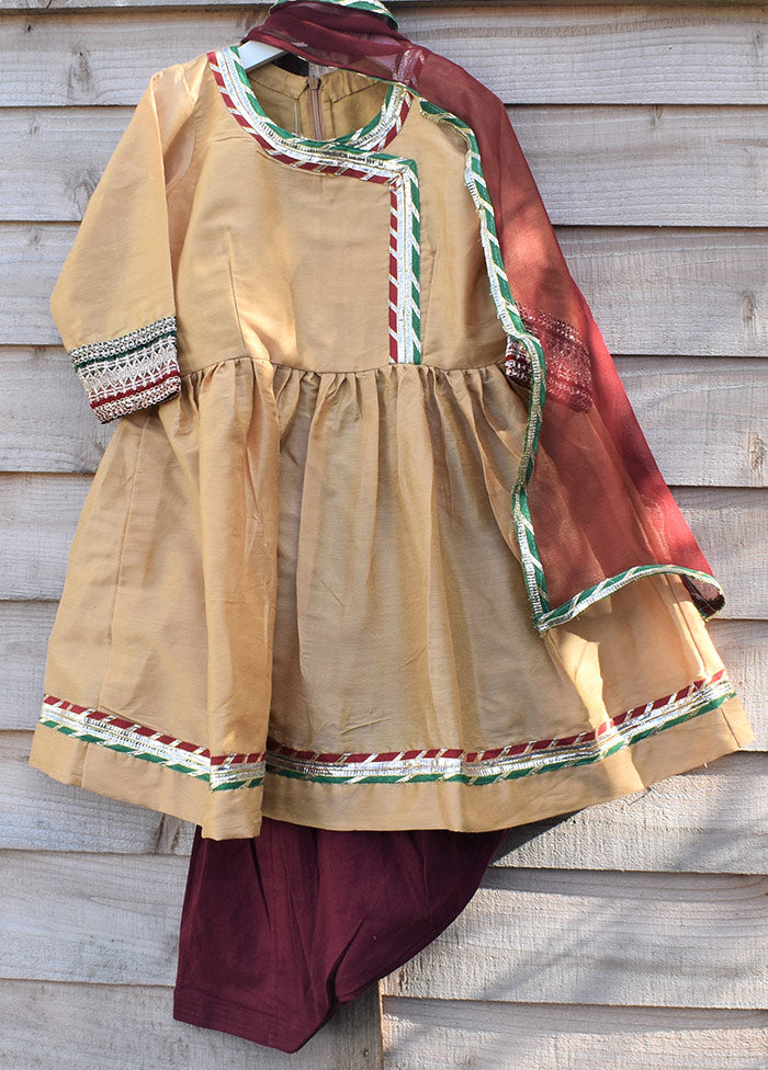 Beige Cotton Suit Set - Indian Silk House Agencies