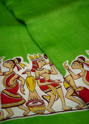 Green Printed Pure Silk Saree With Blouse Piece - Indian Silk House Agencies