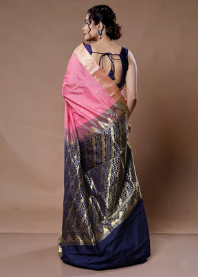 Pink Kanjivaram Silk Saree With Blouse Piece - Indian Silk House Agencies