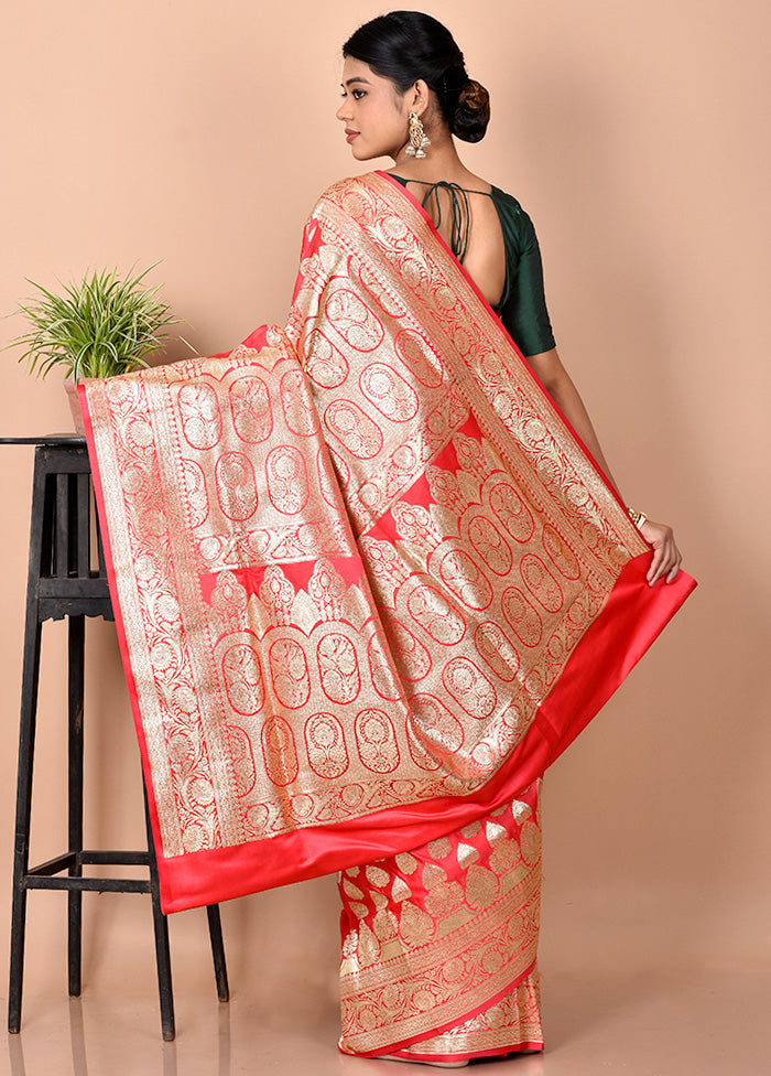 Pink Banarasi Saree With Blouse Piece - Indian Silk House Agencies