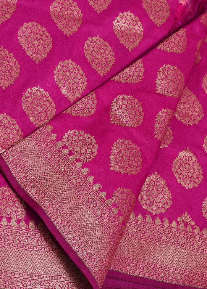 Magenta Uppada Silk Saree With Blouse Piece - Indian Silk House Agencies
