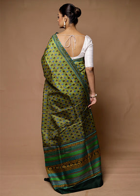 Multicolor Printed Pure Silk Saree Without Blouse Piece