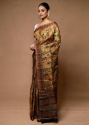 Multicolor Printed Pure Silk Saree Without Blouse Piece