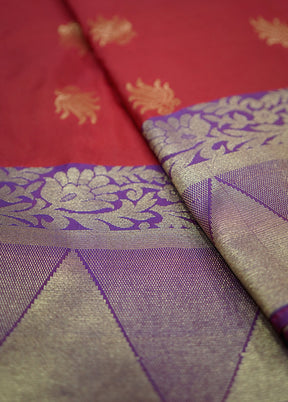 Red Kanjivaram Silk Saree With Blouse Piece