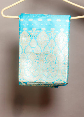 Blue Banarasi Pure Silk Zari Woven Saree With Blouse - Indian Silk House Agencies