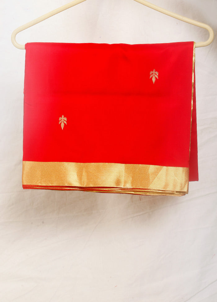 Red Kanjivaram Pure Silk Zari Woven Saree With Blouse - Indian Silk House Agencies