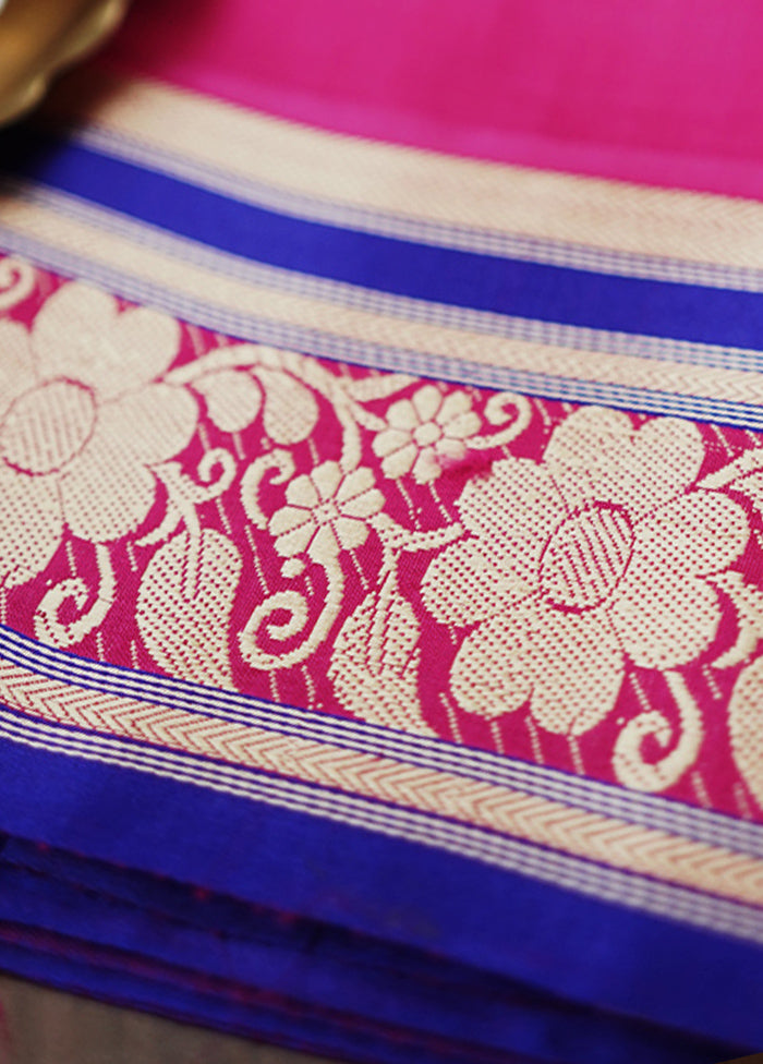 Pink Garad Pure Silk Saree Without Blouse Piece - Indian Silk House Agencies