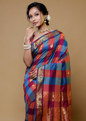 Multicolor Cotton Saree With Blouse Piece