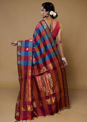 Multicolor Cotton Saree With Blouse Piece