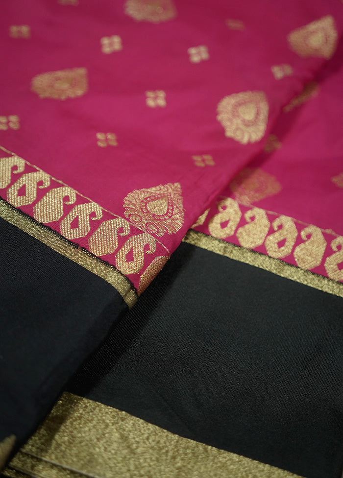 Pink Kanjivaram Silk Saree With Blouse Piece