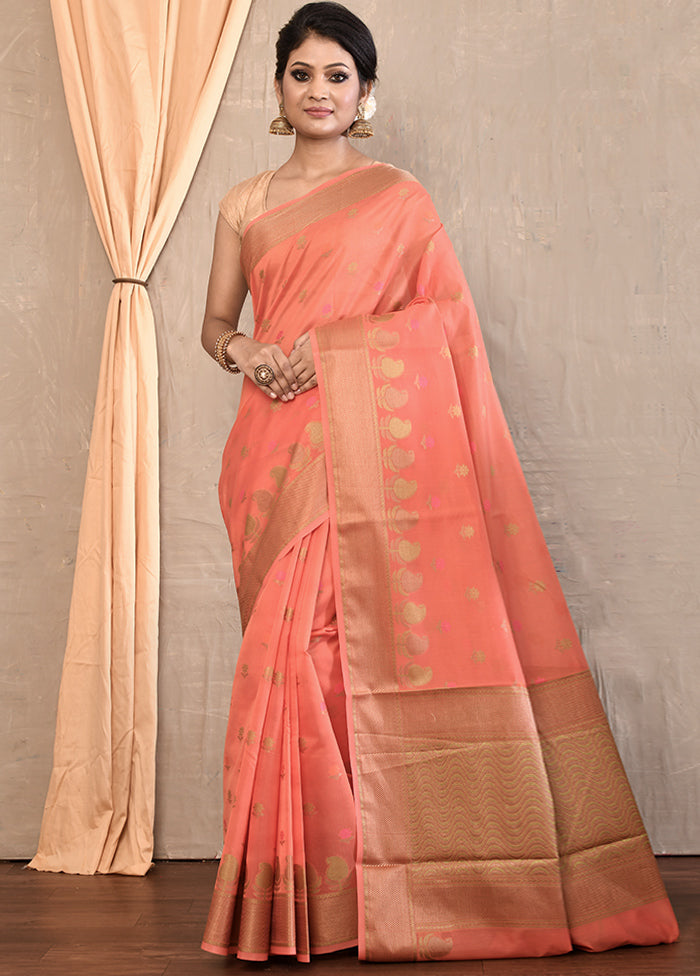 Pink Kora Silk Zari Work Saree With Blouse - Indian Silk House Agencies
