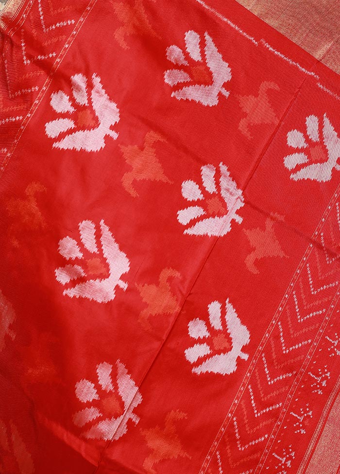 Cream Pure Handloom Woven Pochampally Silk Saree With Blouse Piece - Indian Silk House Agencies
