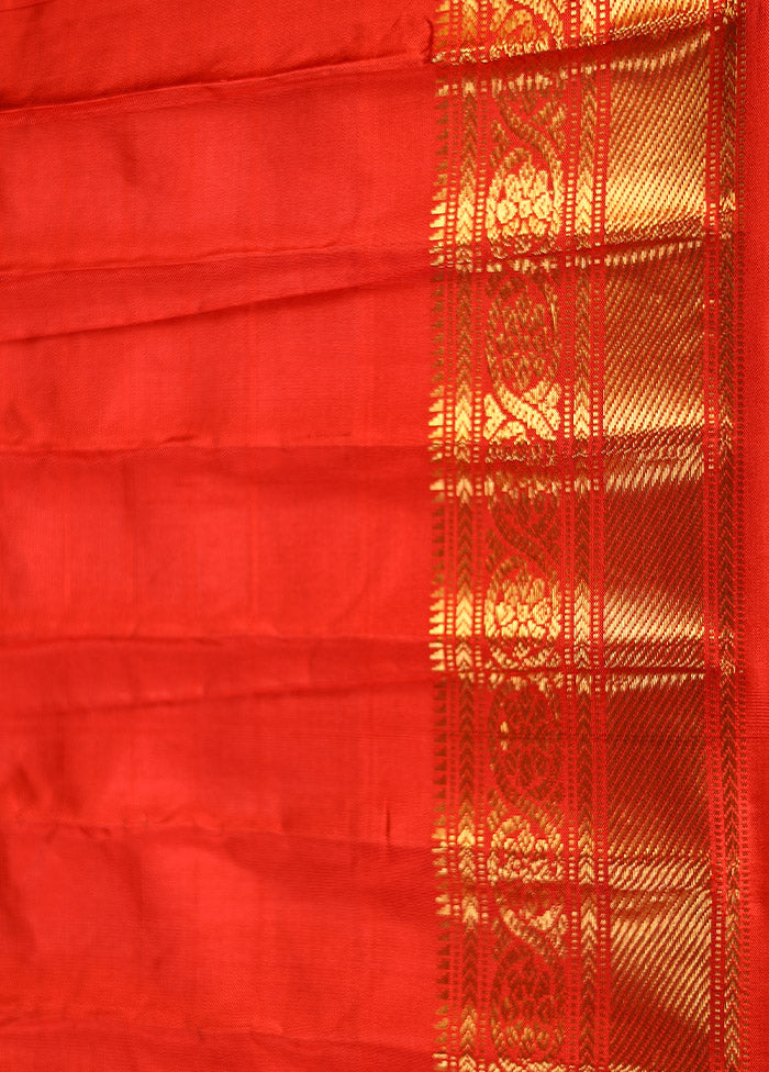 Purple Gadwal Pure Silk Saree Without Blouse Piece - Indian Silk House Agencies
