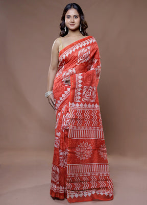 Multicolor Chanderi Cotton Saree With Blouse Piece - Indian Silk House Agencies