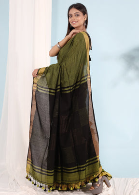 Green Matka Silk Saree With Blouse Piece - Indian Silk House Agencies