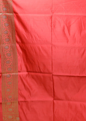 Pink Banarasi Silk Saree With Blouse Piece