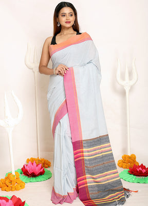 Blue Matka Silk Saree With Blouse Piece - Indian Silk House Agencies