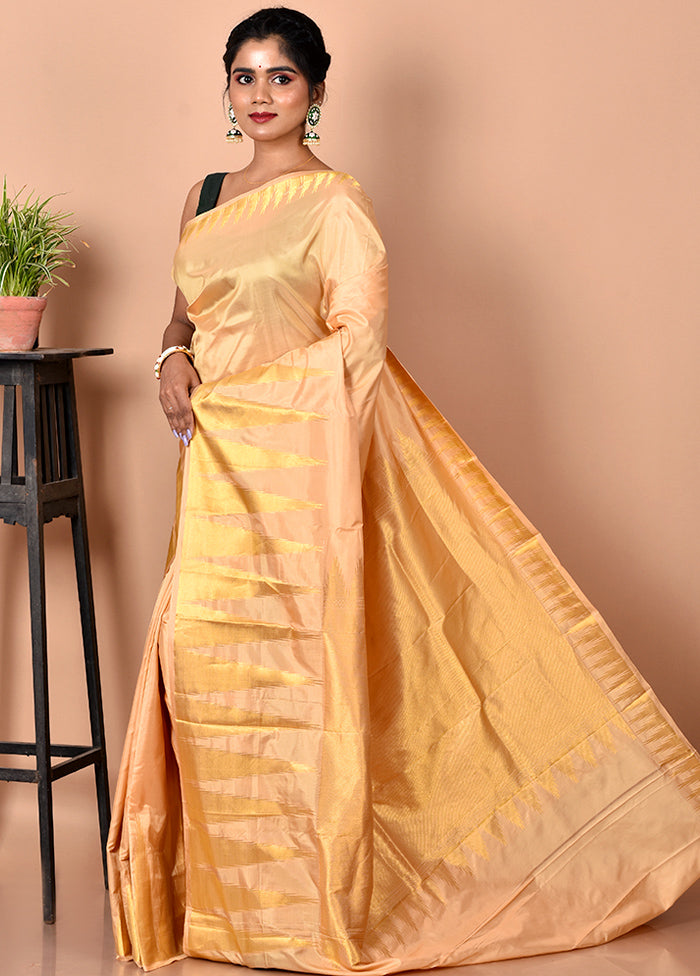 Yellow Pure Kanjivaram Silk Saree With Blouse Piece - Indian Silk House Agencies