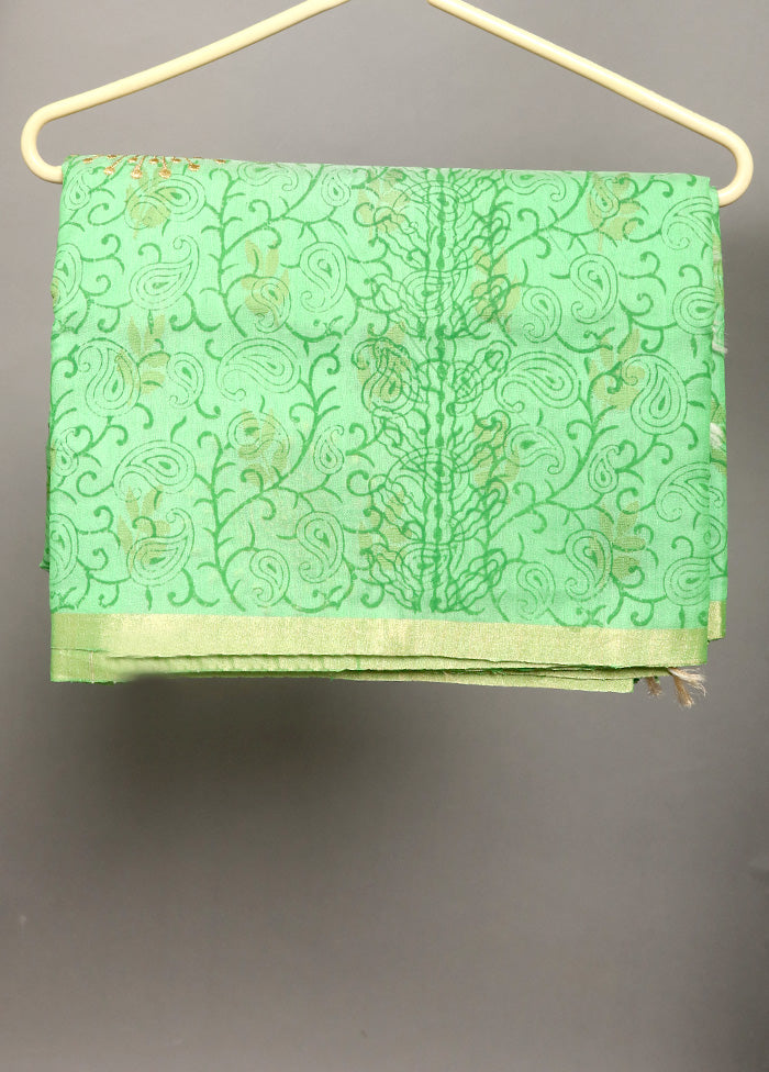 Green Tussar Pure Silk Handloom Saree With Blouse - Indian Silk House Agencies