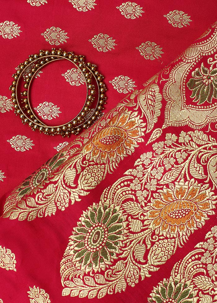 Fuchsia Pink Pure Banarasi Silk Saree With Blouse Piece - Indian Silk House Agencies