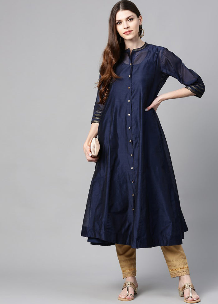 Indigo Pure Readymade Chanderi Kurti