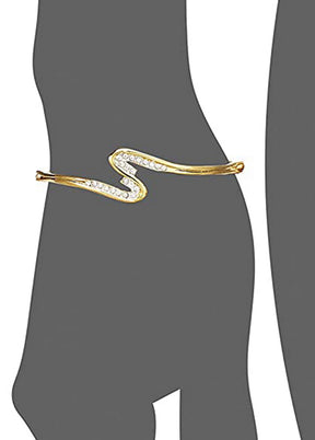 Estele Diamond Stone Trendy Design Curve Bracelet - Indian Silk House Agencies