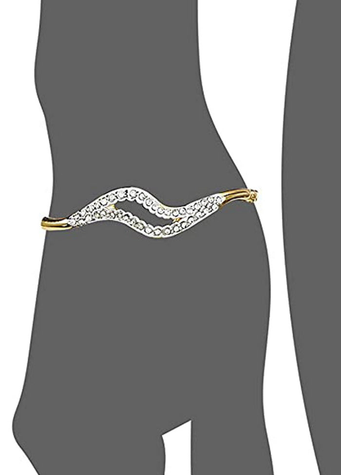 Estele Diamond Fashionable Curved Bracelet - Indian Silk House Agencies