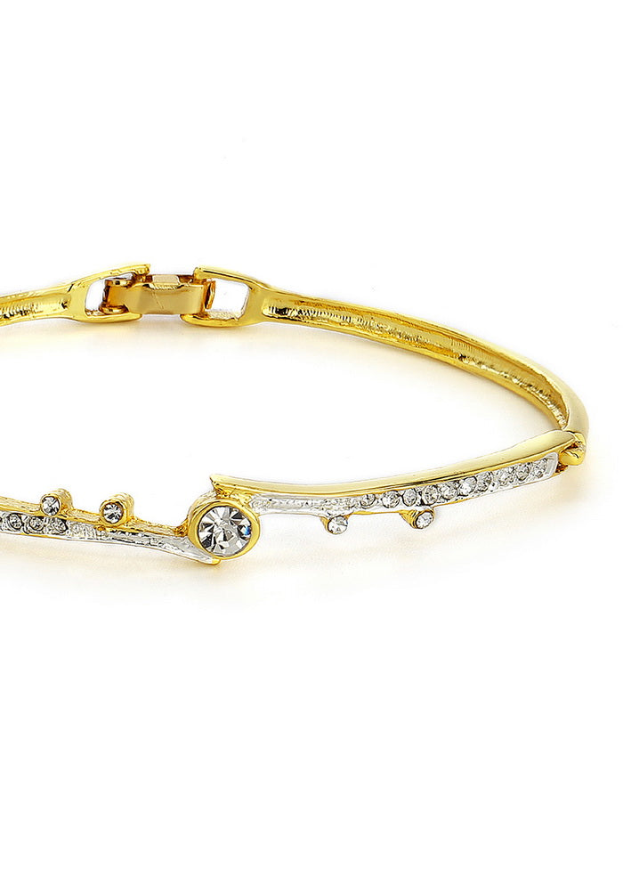 Estele Diamond Curved Trendy Bracelet - Indian Silk House Agencies