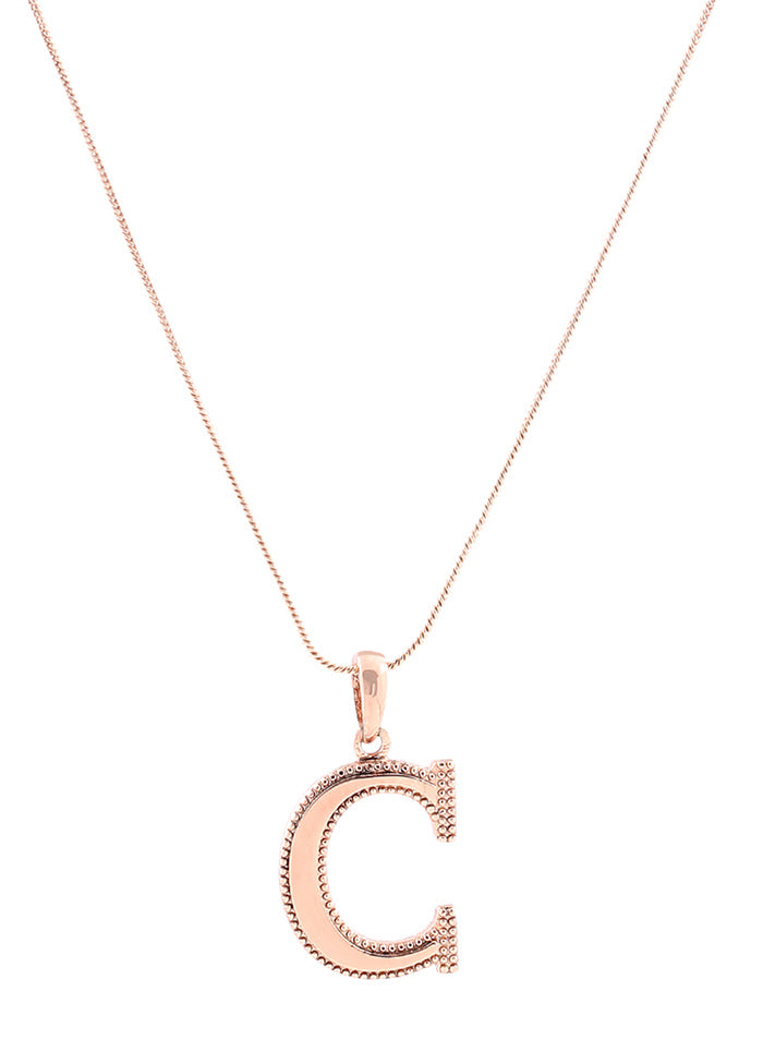 Handcrafted Rose Gold Plated Ing C Pendant - Indian Silk House Agencies