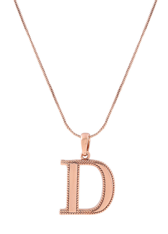 Rose Gold Plated Delightful D Pendant - Indian Silk House Agencies