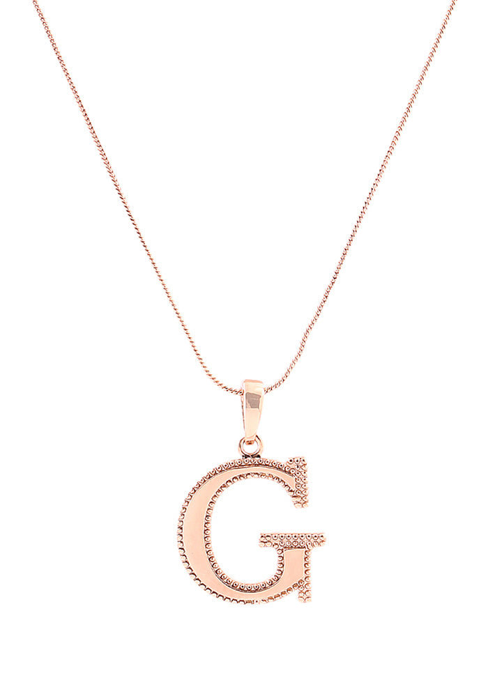 Rose Gold Plated Gorgeous G Pendant - Indian Silk House Agencies