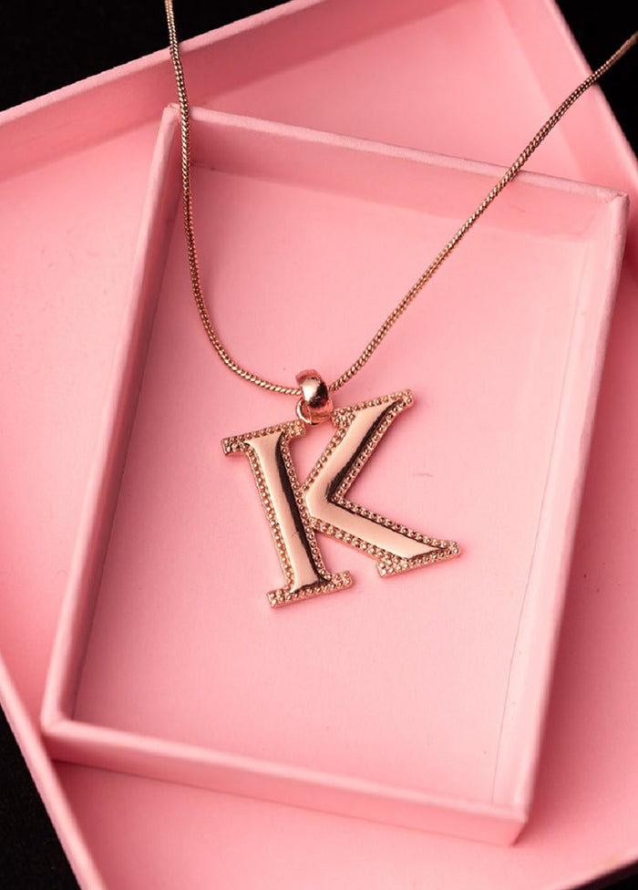Rose Gold Plated Kindly K Pendant - Indian Silk House Agencies