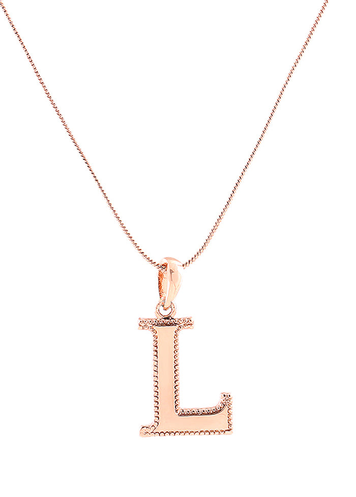 Rose Gold Plated Lovely L Pendant - Indian Silk House Agencies